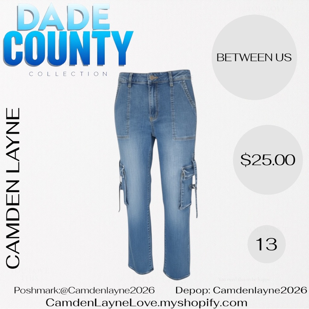 Stylish Blue Women's Cargo Demin Jeans - Picture 4 of 9